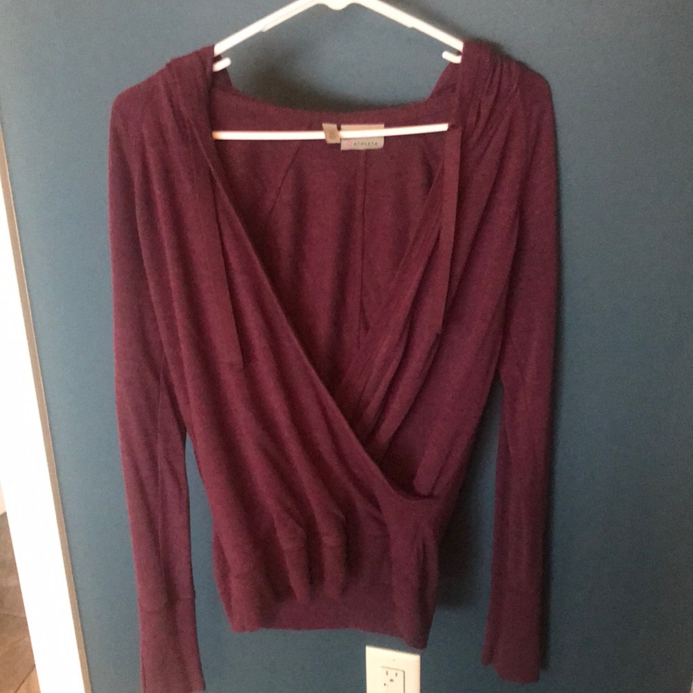 Athleta Burgundy sweatshirt wrap
